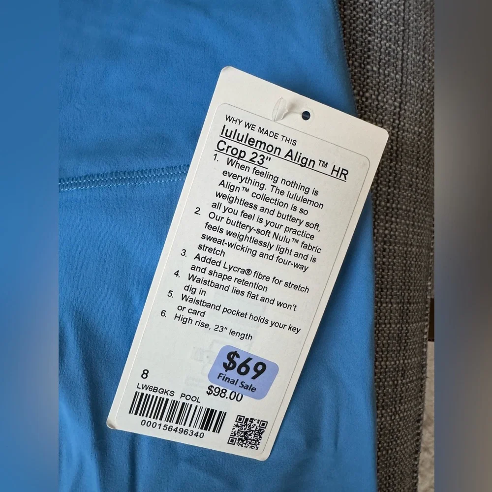 NWT LULULEMON - Align™ High-Rise Crop 23